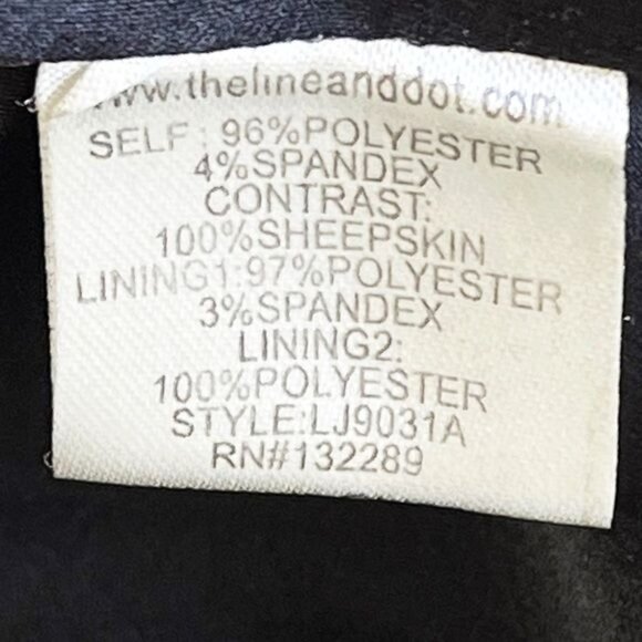 Line & Dot Leather Trim Tuxedo Blazer Jacket size medium - Picture 9 of 11